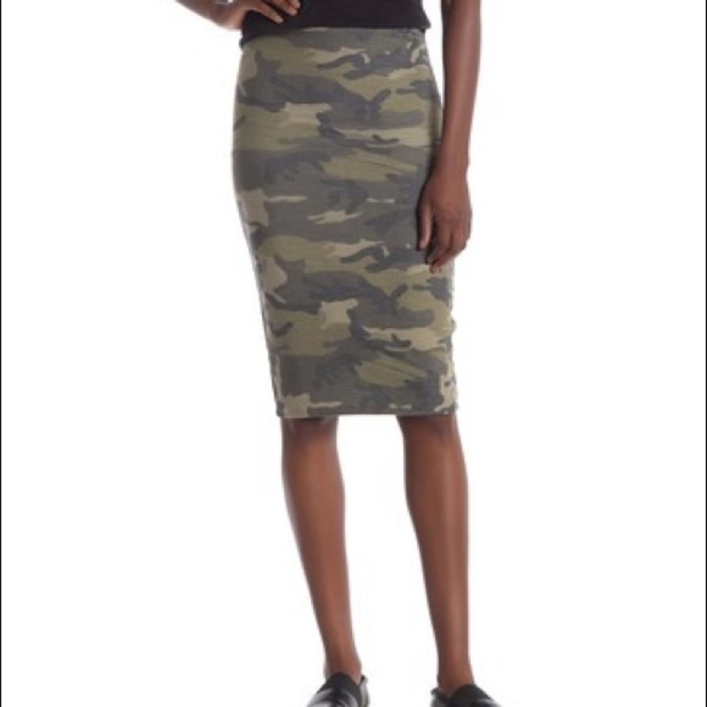 BLVD Camouflage Midi Skirt